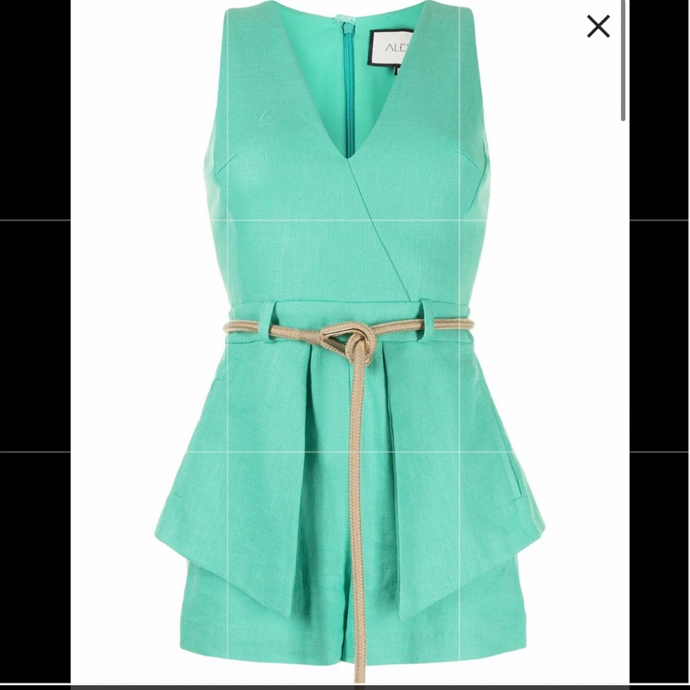 **ISO** 👀 Alexis Darby Belted Crepe Peplum Romper